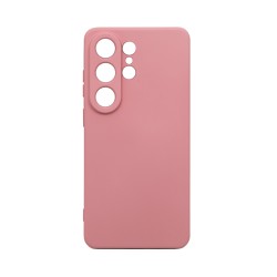 Capa de Silicone com Moldura de Câmera para Samsung Galaxy S26 Ultra Rosa